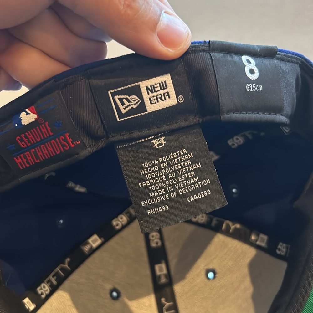 BORN X RAISED LA blue New Era hat size 8 - Picture 7 of 7